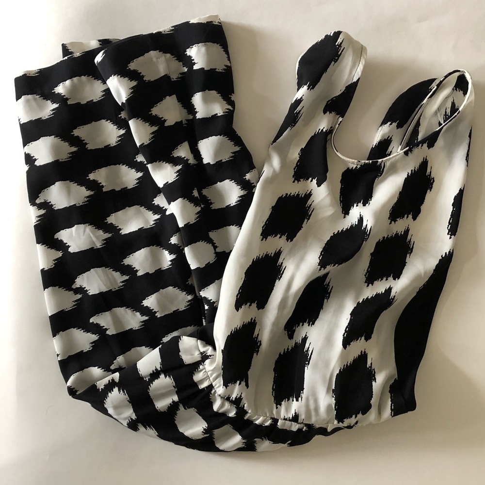 Black and White Pattern Slip Over Dress